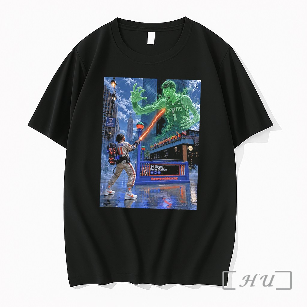 Officials Ny Knicks Vs San Antonio Spurs Victor Wembanyama Light Saber Attacking Tee Premium T Shirts Sweater Hoodie