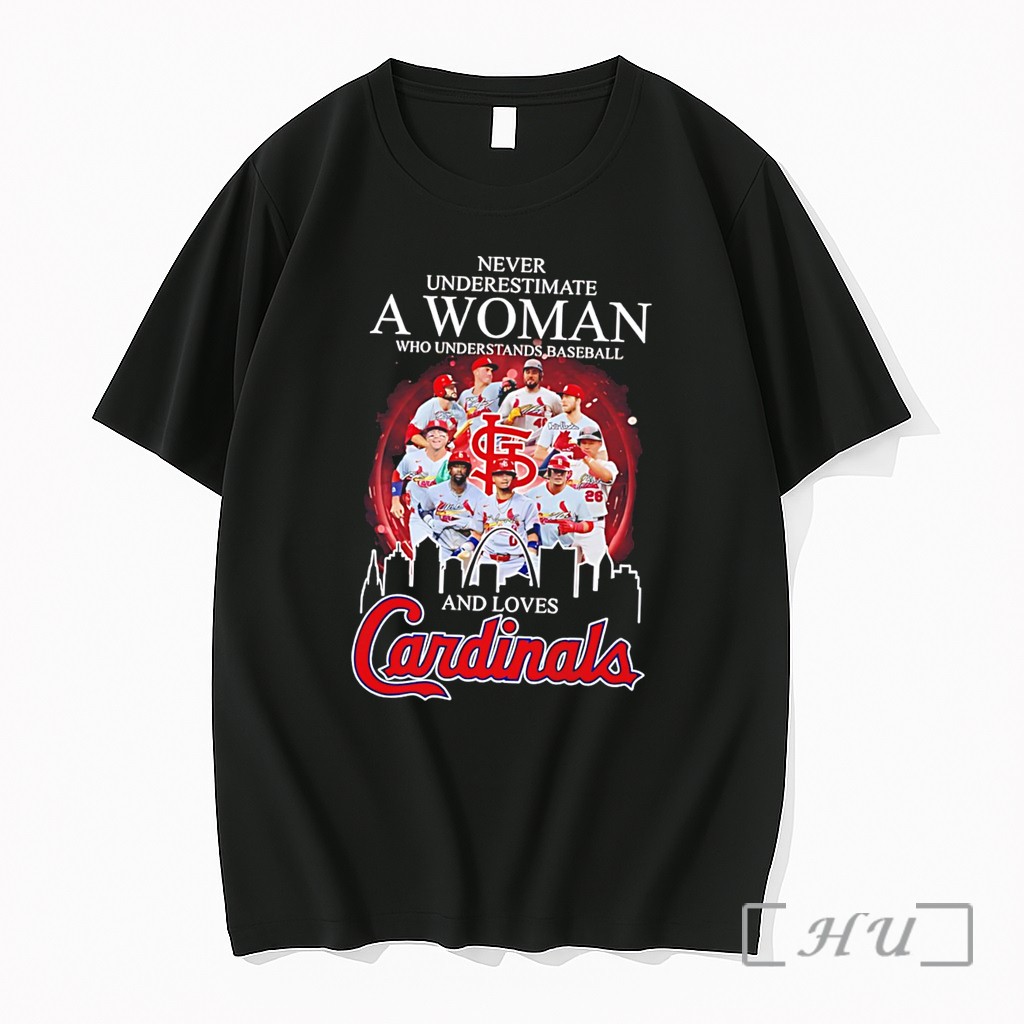 Officials Never Underestimate A Woman Who Understands Baseball And Loves St Louis Cardinals Tee Premium T Shirts Sweater Hoodie
