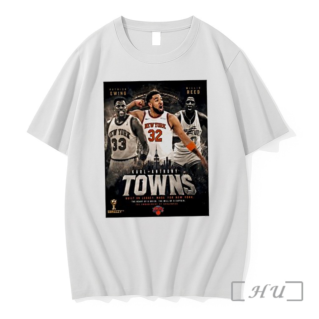 Officials New Yor Knicks Karl Anthony Towns New York Knicks Patrick Ewing Willis Reed Built On Legacy Premium T Shirts Sweater Hoodie