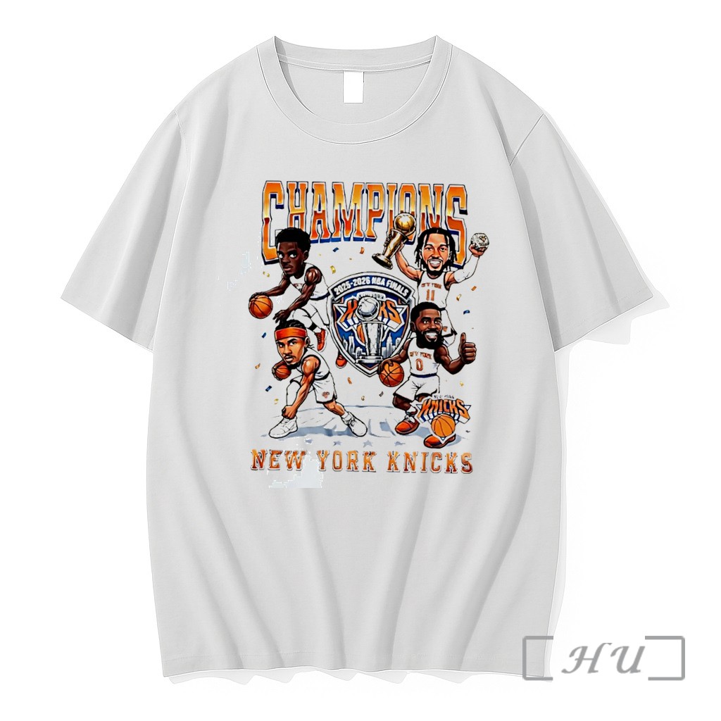 Officials New York Knicks 2025 2026 Finals Champions Trophy Caricature Tee Premium T Shirts Sweater Hoodie