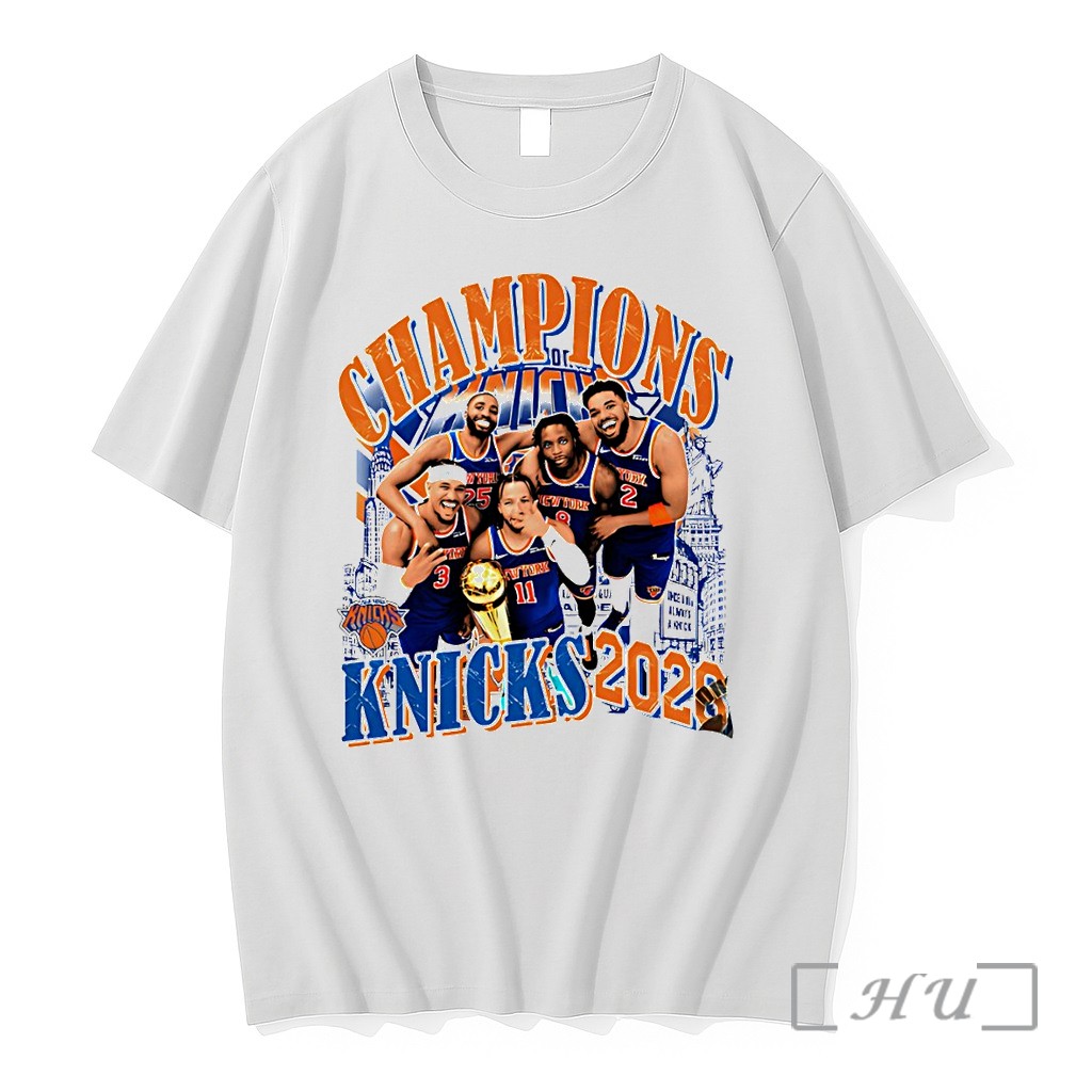 Officials New York Knicks Basketball Players Holding Trophy Champions Of Knicks 2026 Premium T Shirts Sweater Hoodie