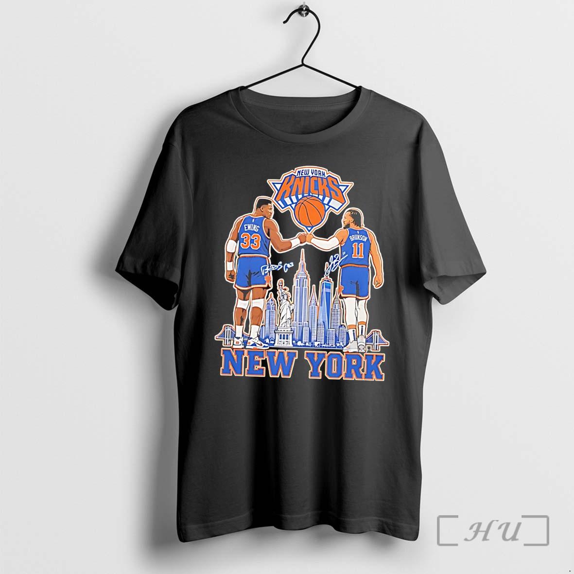 Officials New York Knicks Jalen Brunson And Patrick Ewing Illustration Tee Premium T Shirts Sweater Hoodie