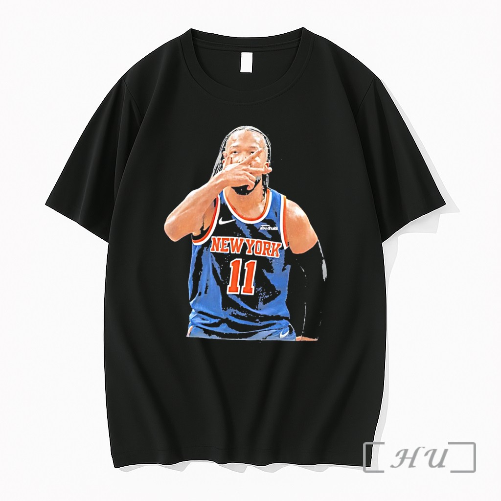 Officials New York Knicks Jalen Brunson Hand Gesture Vintage Tee Premium T Shirts Sweater Hoodie