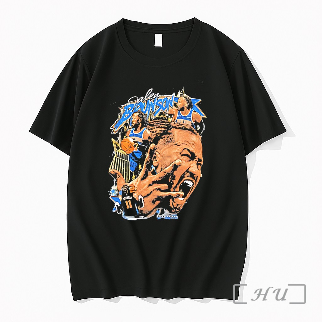 Officials New York Knicks Jalen Brunson Portrait Collage Vintage Style Tee Premium T Shirts Sweater Hoodie