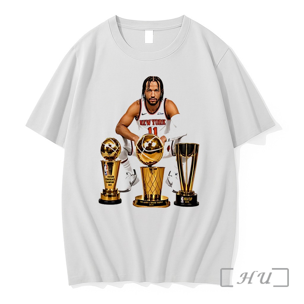 Officials New York Knicks Jalen Brunson Sitting Beside Trophis Tee Premium T Shirts Sweater Hoodie