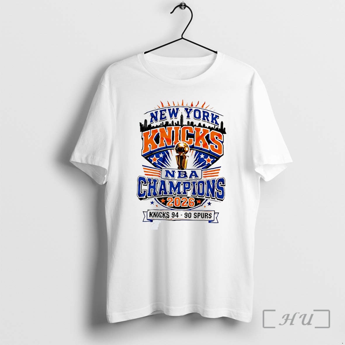 Officials New York Knicks Nba Champions 2026 Beat Spurs 94 90 Trophy Tee Premium T Shirts Sweater Hoodie