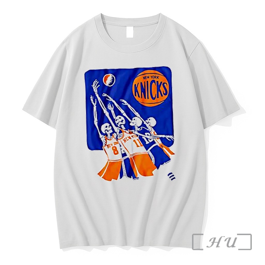 Officials New York Knicks Skeletons Grateful Dead Stealie Basketball Team Premium T Shirts Sweater Hoodie