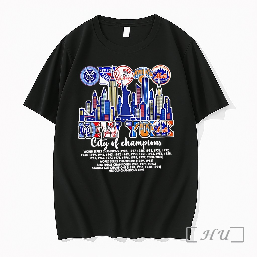 Officials New York Sports City Of Champions City Skyline Graphic Premium T Shirts Sweater Hoodie