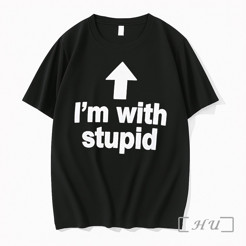 Officials Novelty Apparel I Am With Stupid Black Premium T Shirts Sweater Hoodie