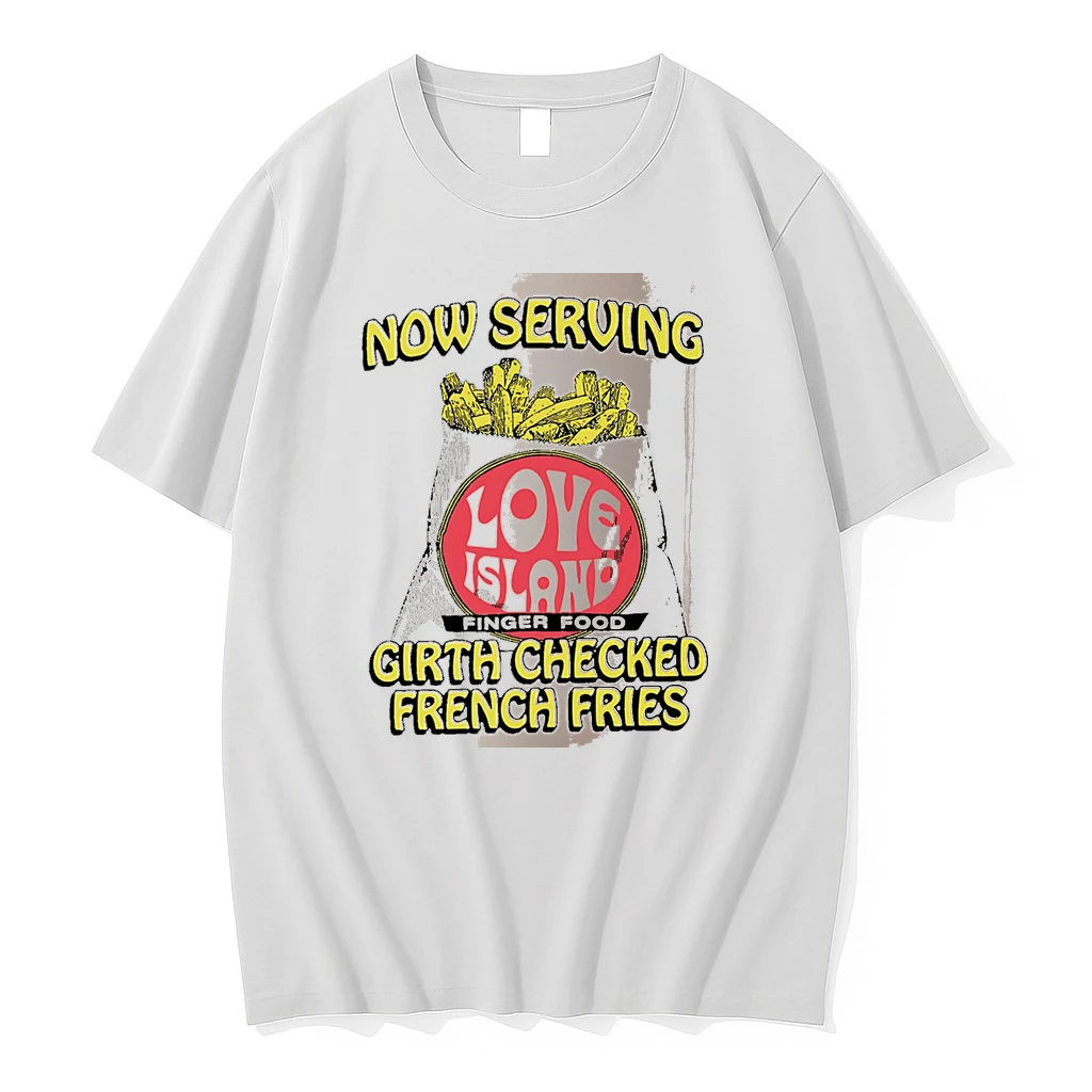 Officials Now Serving Love Island Finger Food Girth Checked French Fries White Premium T Shirt Sweatshirt Hoodie
