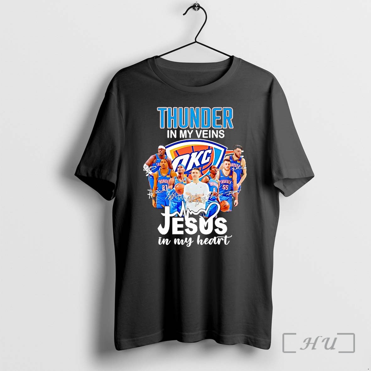 Officials Okc Thunder Nba In My Veins Jesus In My Heart Premium T Shirts Sweater Hoodie