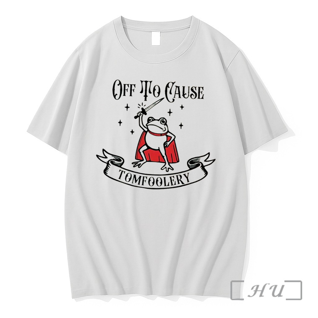 Officials Off To Cause Tomfoolery Cartoon Frog Wearing Red Cape Tee Premium T Shirts Sweater Hoodie