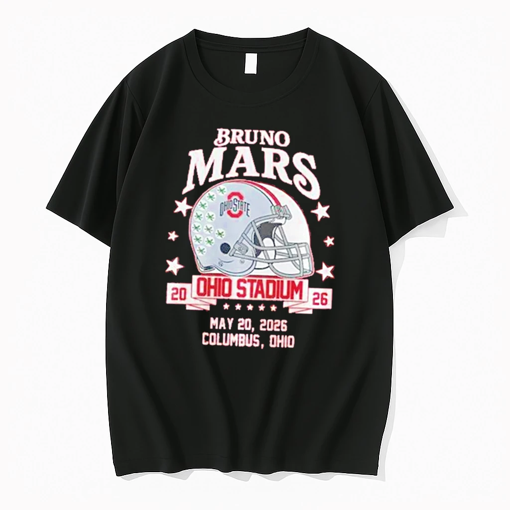 Officials Ohio State Buckeyes X Bruno Mars Ohio Stadium Concert Tour 2026 Helmet Tee Premium T Shirt Sweatshirt Hoodie