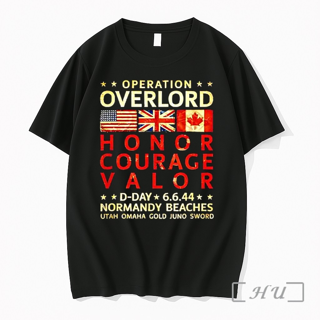 Officials Operation Overlord Honor Courage Valor D Day 6 6 44 Normandy Beaches Premium T Shirts Sweater Hoodie