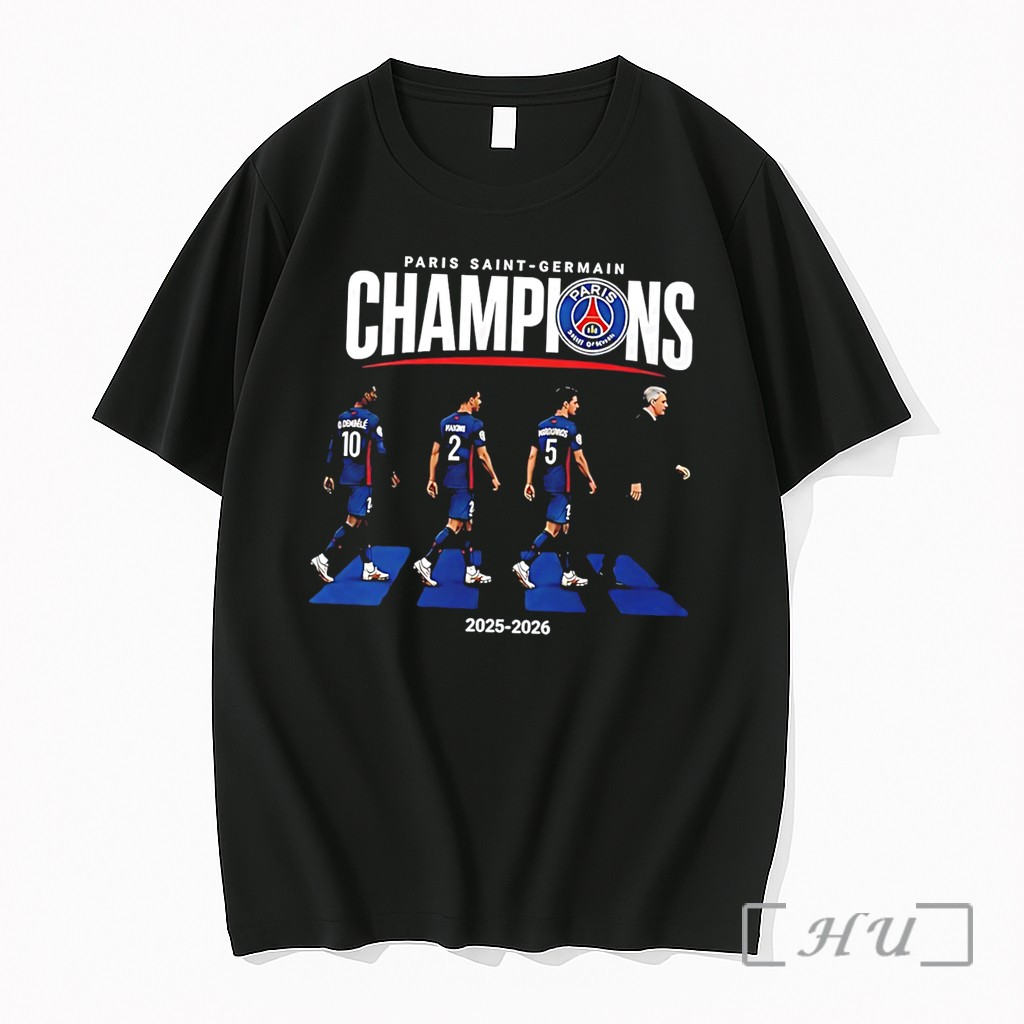 Officials Paris Saint Germain 2025 2026 Champions League Winners Abbey Road Tee Premium T Shirts Sweater Hoodie
