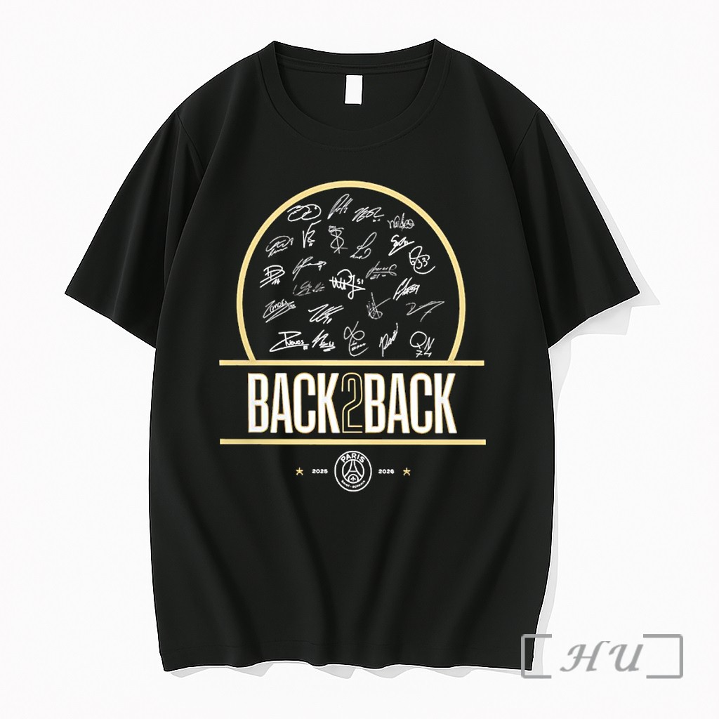 Officials Paris Saint Germain Back 2 Back 2025 2026 Mbappe 7 Hakimi 2 Zaire Emery 33 Vitinha 28 Signatures Premium T Shirts Sweater Hoodie