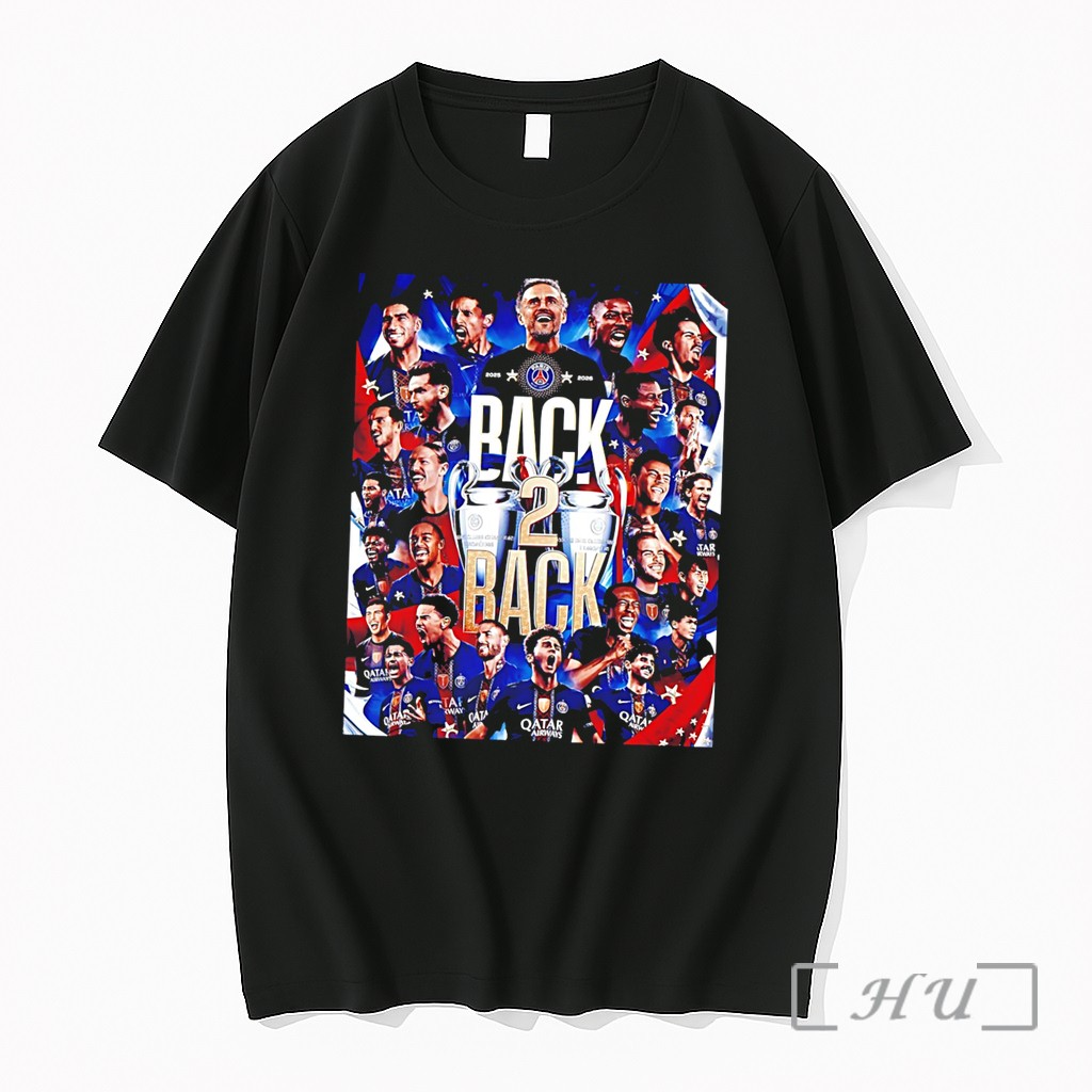 Officials Paris Saint Germain Back 2 Back Champions League Champions 2025 26 Tee Premium T Shirts Sweater Hoodie