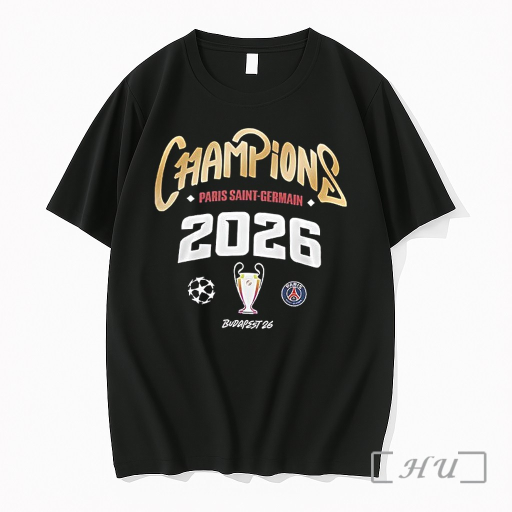 Officials Paris Saint Germain Champions League Winners 2026 Back To Back Trophy Signatures Premium T Shirts Sweater Hoodie