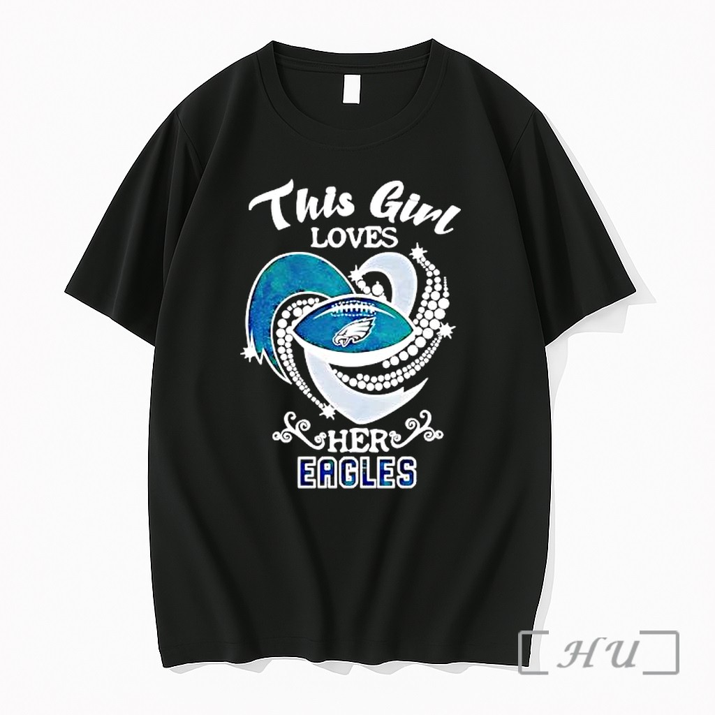 Officials Philadelphia Eagles Nfl This Loves Her Eagles Heart Diamond Premium T Shirts Sweater Hoodie
