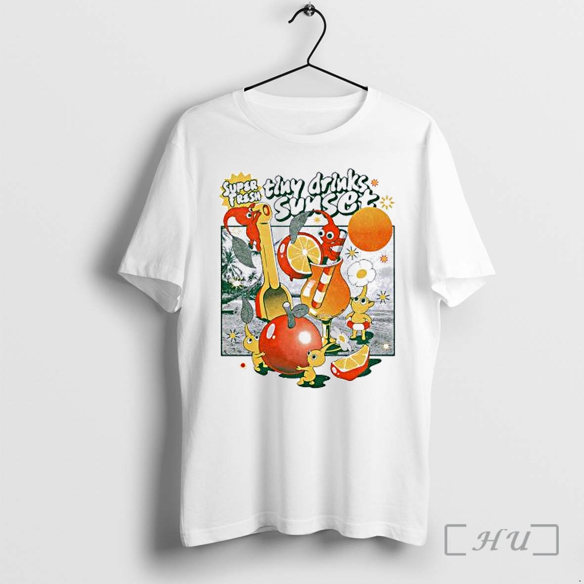 Officials Pikmin Nintendo Super Fresh Tiny Drinks Sunset Premium T Shirts Sweater Hoodie