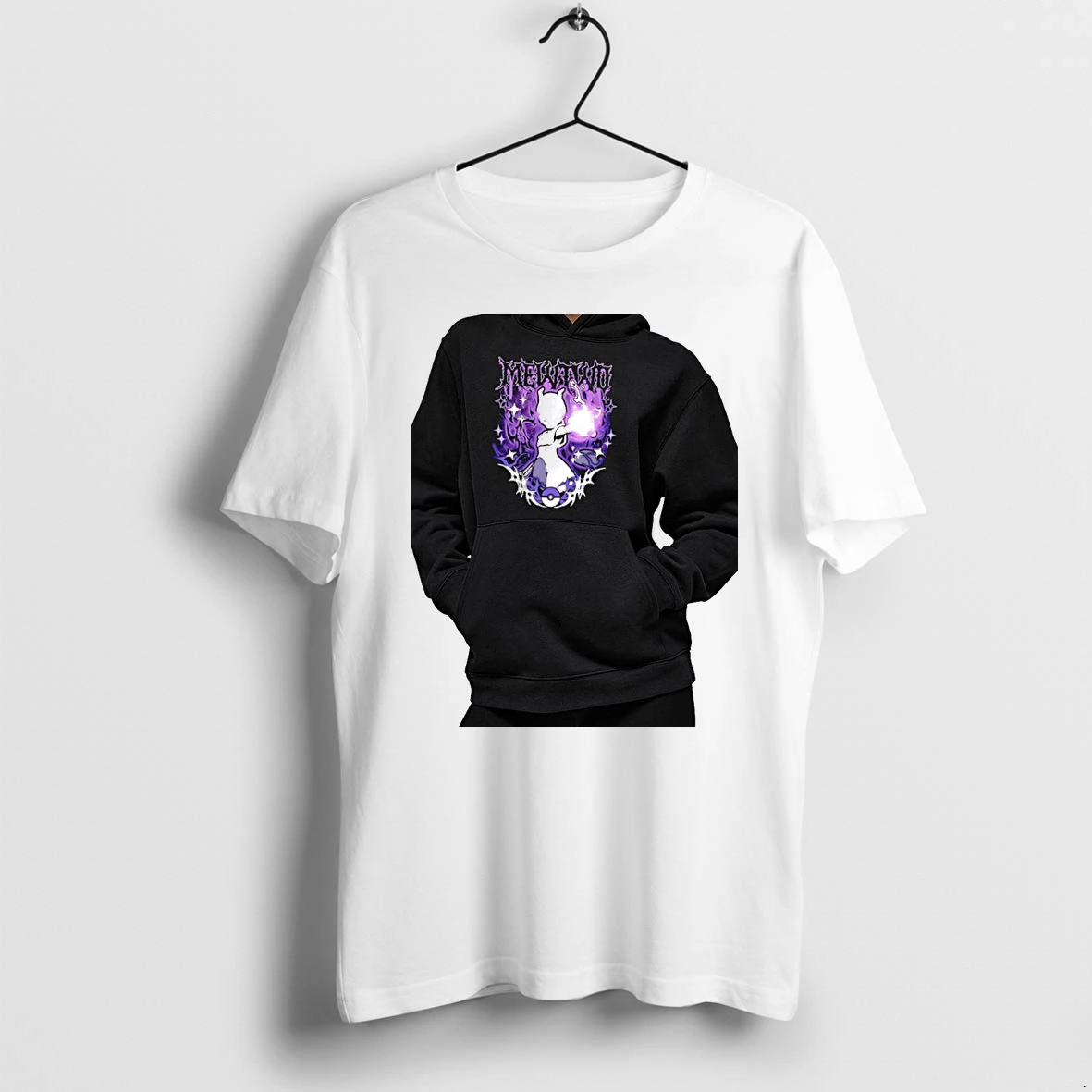 Officials Pokemon Mewtwo Gothic Psychic Legendary Premium T Shirt Sweatshirt Hoodie