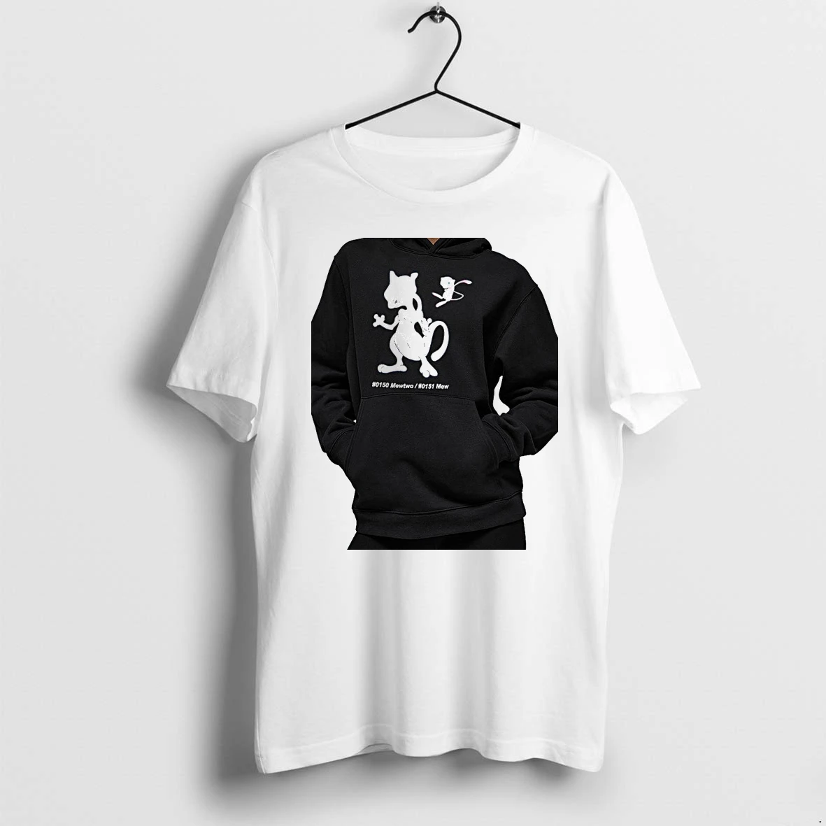 Officials Pokemon Mewtwo Mew 0150 0151 Premium T Shirt Sweatshirt Hoodie