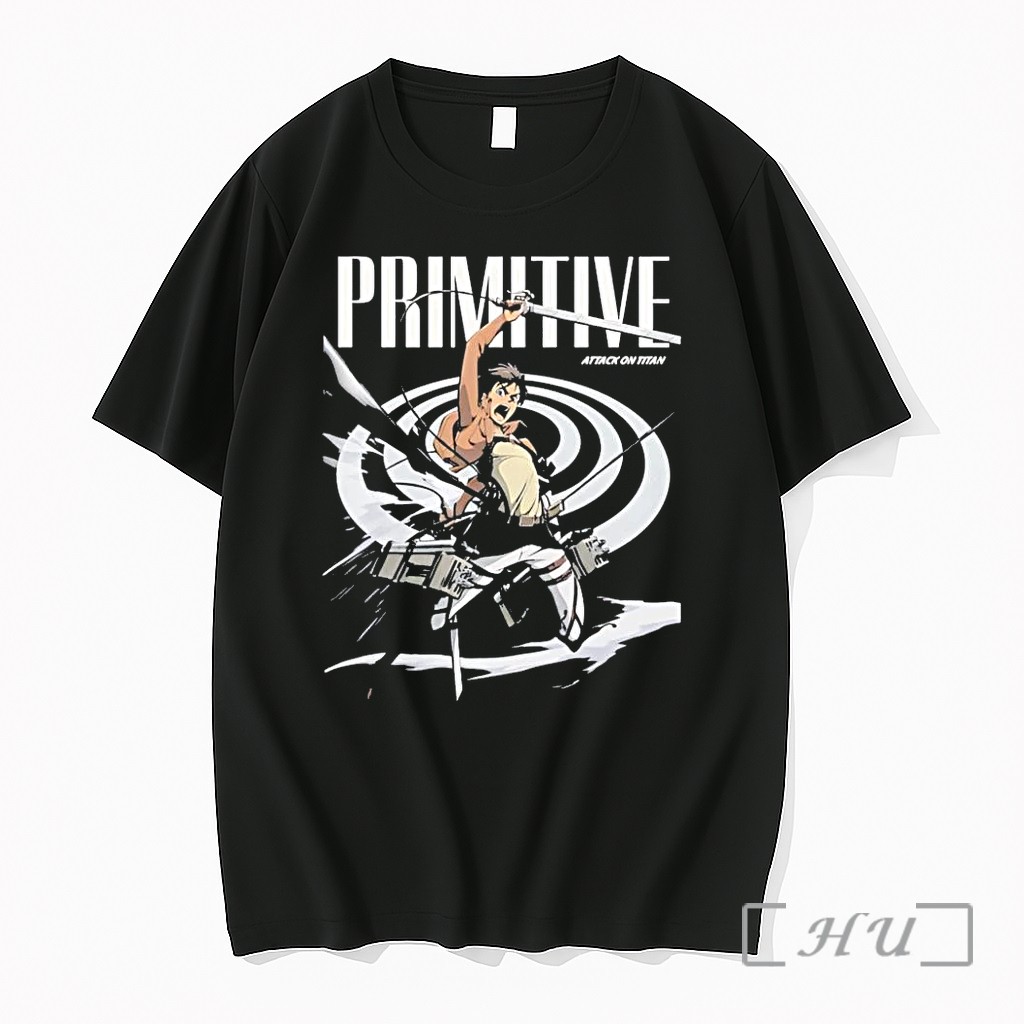 Officials Primitive Attack On Titan Eren Yeager Swinging Sword Graphic Premium T Shirts Sweater Hoodie