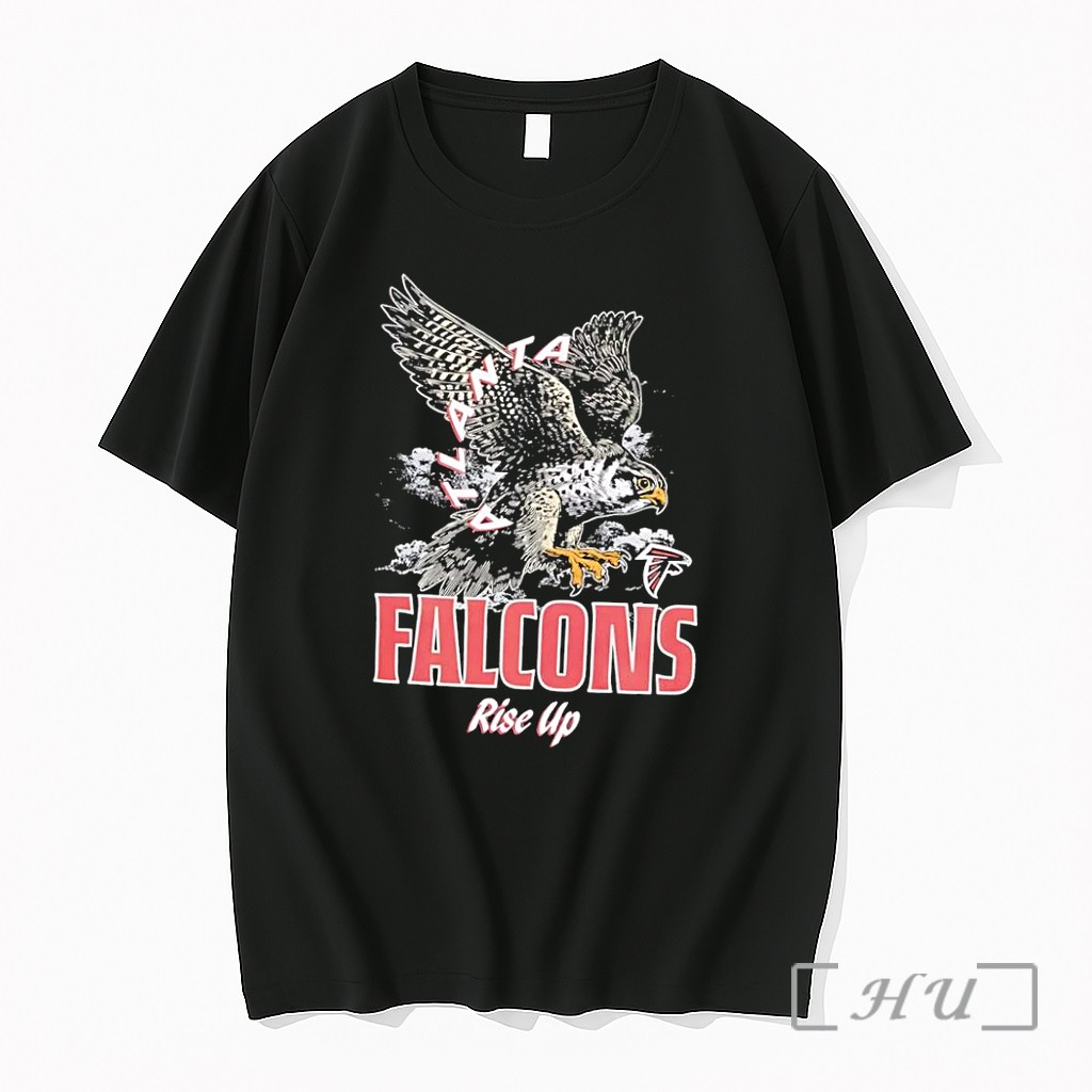 Officials Rise Up Atlanta Falcons Logo Black Premium T Shirts Sweater Hoodie