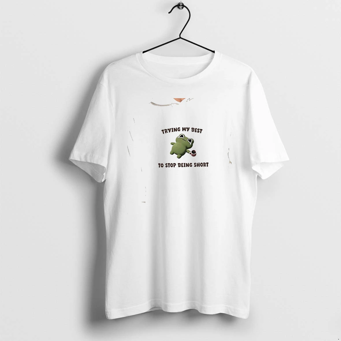 Officials Sad Frog Coffee Trying My Best To Stop Being Short Premium T Shirt Sweatshirt Hoodie
