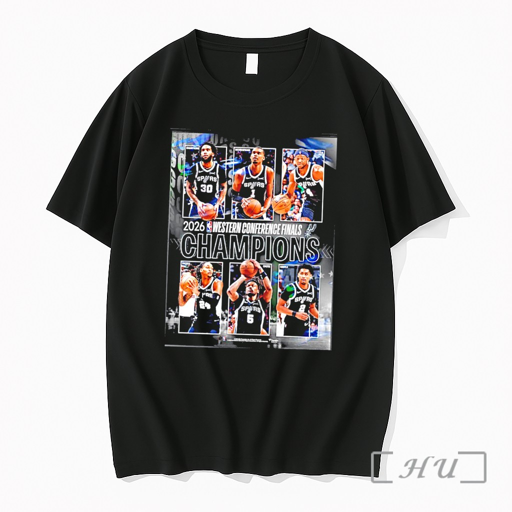 Officials San Antonio Spurs 2026 Nba Western Conference Finals Champions Player Collage Tee Premium T Shirts Sweater Hoodie