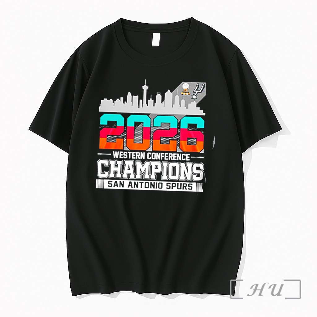 Officials San Antonio Spurs Basketball Western Conference Champions 2026 Skyline Tee Premium T Shirts Sweater Hoodie