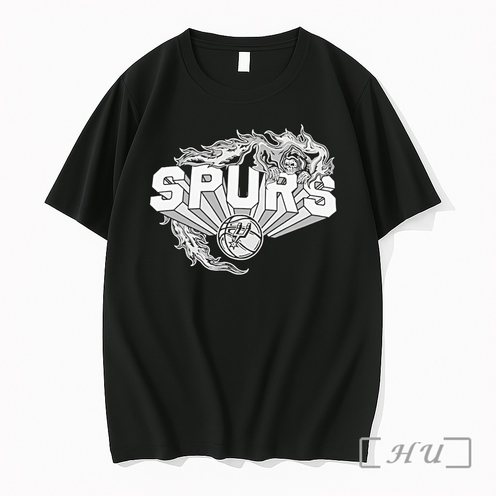 Officials San Antonio Spurs Basketball Team Nba Grim Reaper Skeleton Flames Spurs Black Premium T Shirts Sweater Hoodie