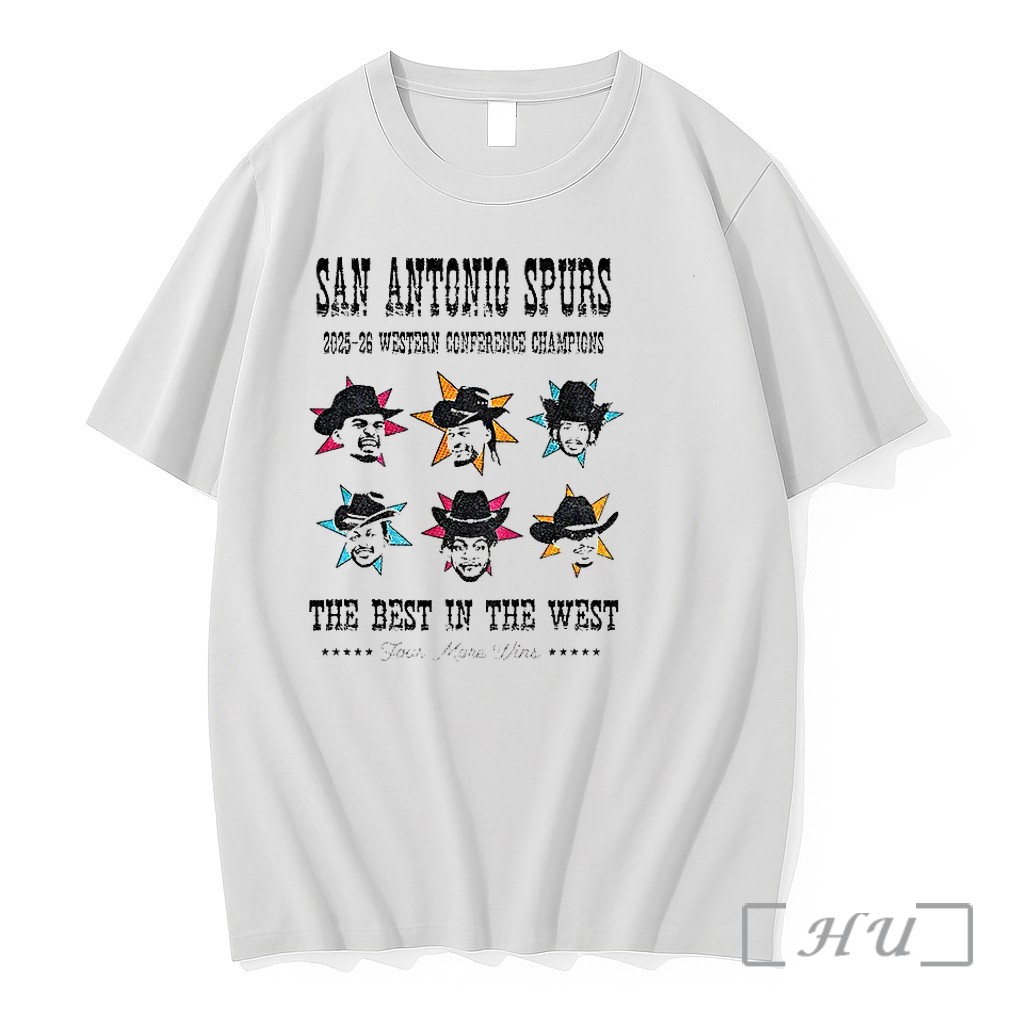 Officials San Antonio Spurs Cowboy The Best In The West Four More Wins 2025 26 Western Conference Champions Premium T Shirts Sweater Hoodie