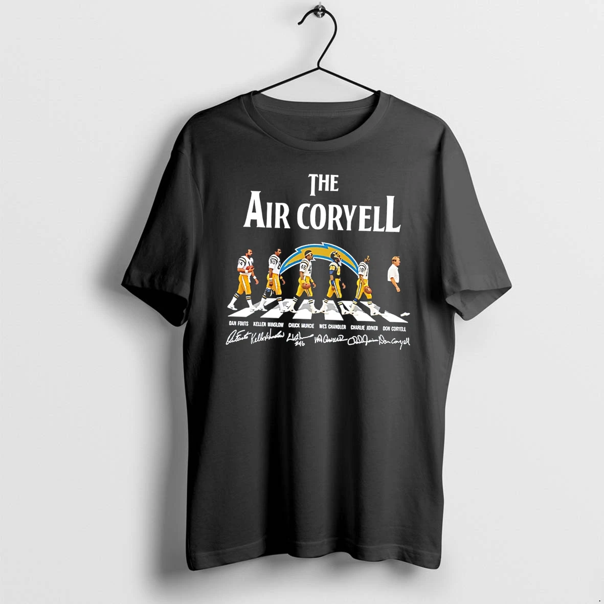 Officials San Diego Chargers The Air Coryell Abbey Road Signature Tee Premium T Shirt Sweatshirt Hoodie