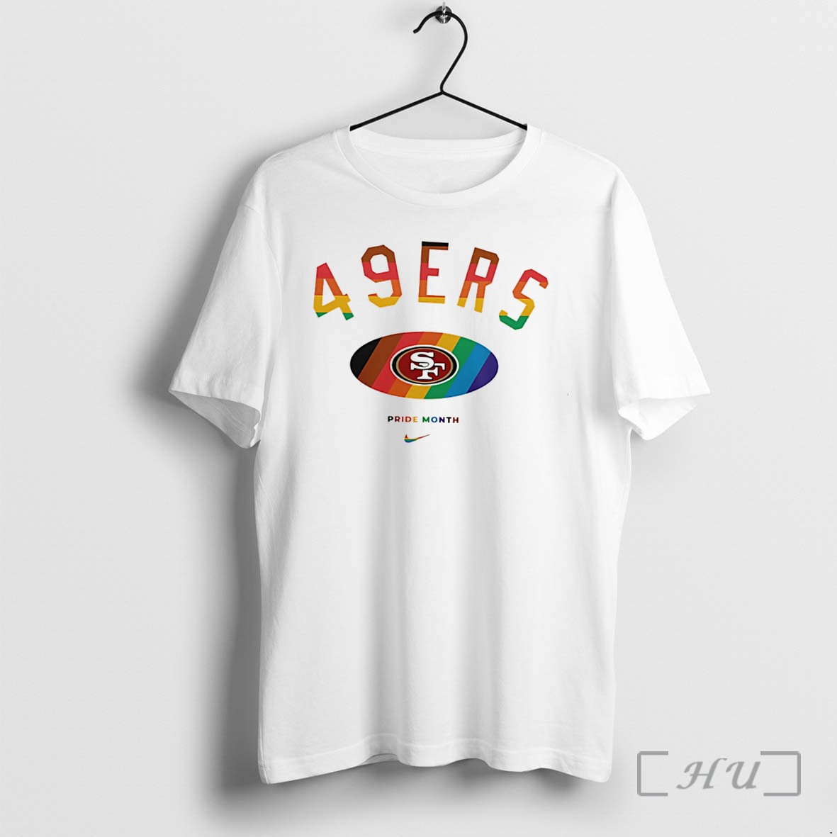 Officials San Francisco 49ers Pride Month Rainbow Logo Tee Premium T Shirts Sweater Hoodie