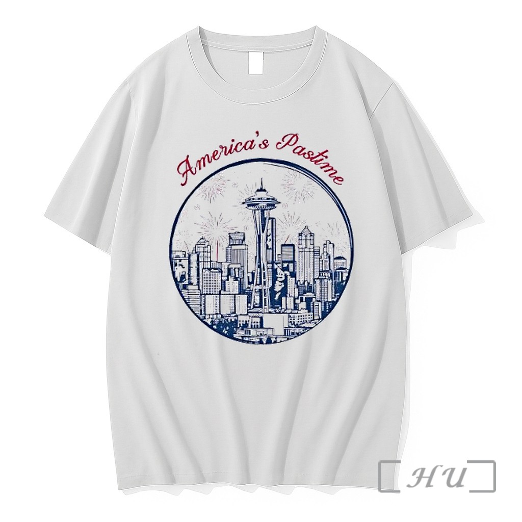 Officials Seattle Mariners Americas Pastime Space Needle Fireworks Mlb Baseball Fan Premium T Shirts Sweater Hoodie
