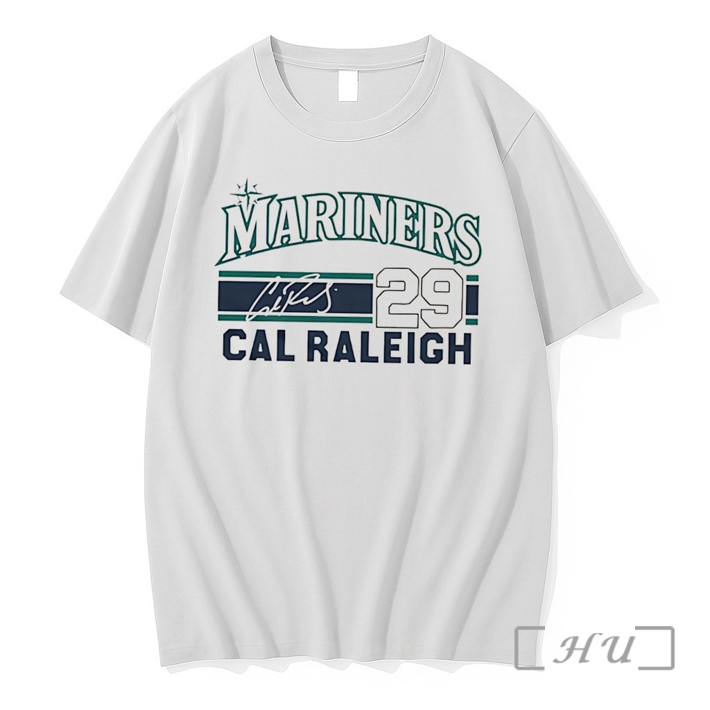 Officials Seattle Mariners Cal Raleigh Signature Name Number Tee Premium T Shirts Sweater Hoodie