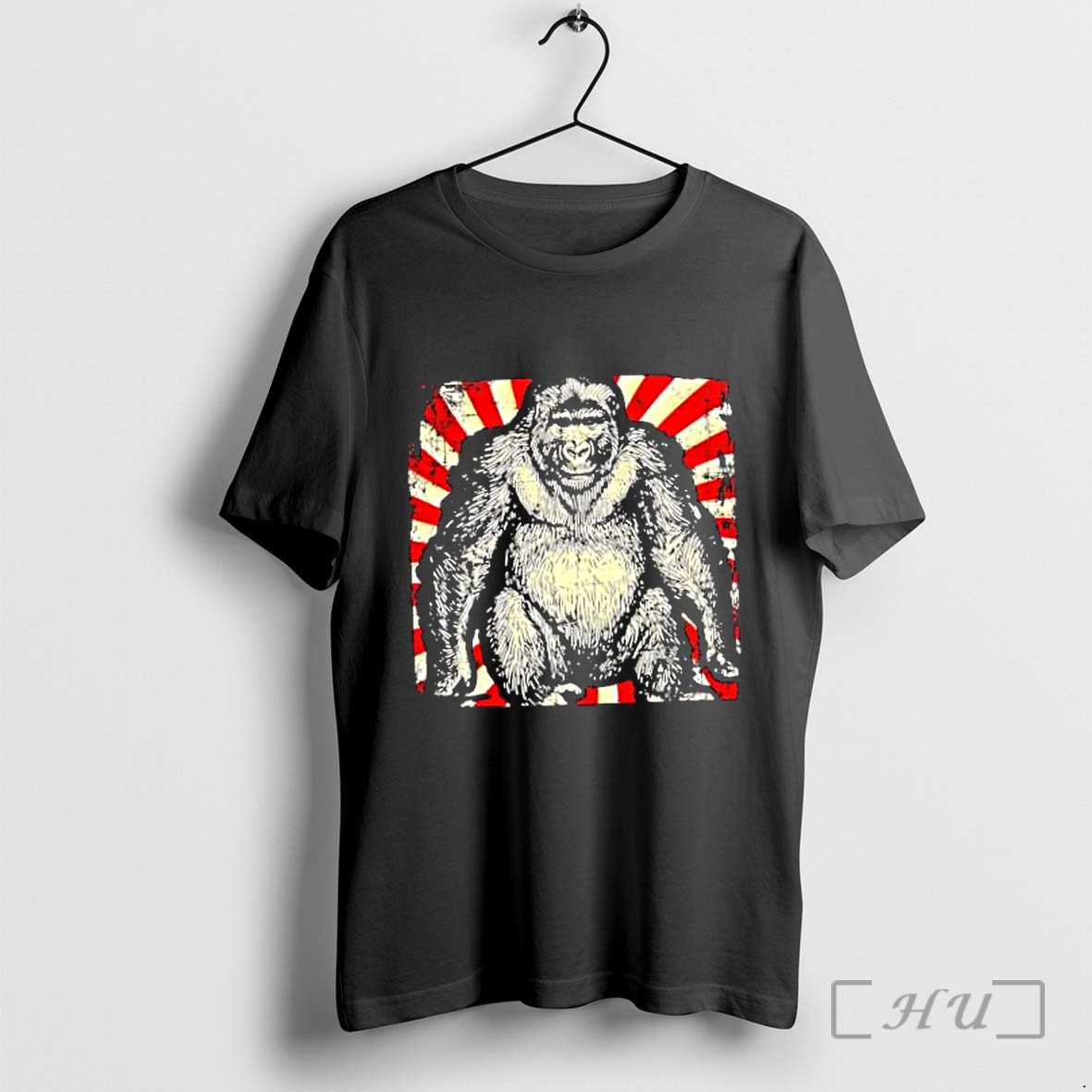 Officials Silverback Gorilla Sunburst Pattern Pop Art Nature Animal Wildlife Nature Premium T Shirts Sweater Hoodie