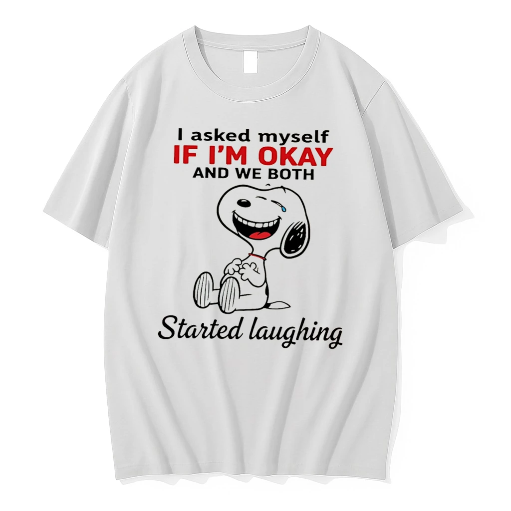 Officials Snoopy I Asked Myself If I Am Okay And We Both Started Laughing Tee Premium T Shirt Sweatshirt Hoodie