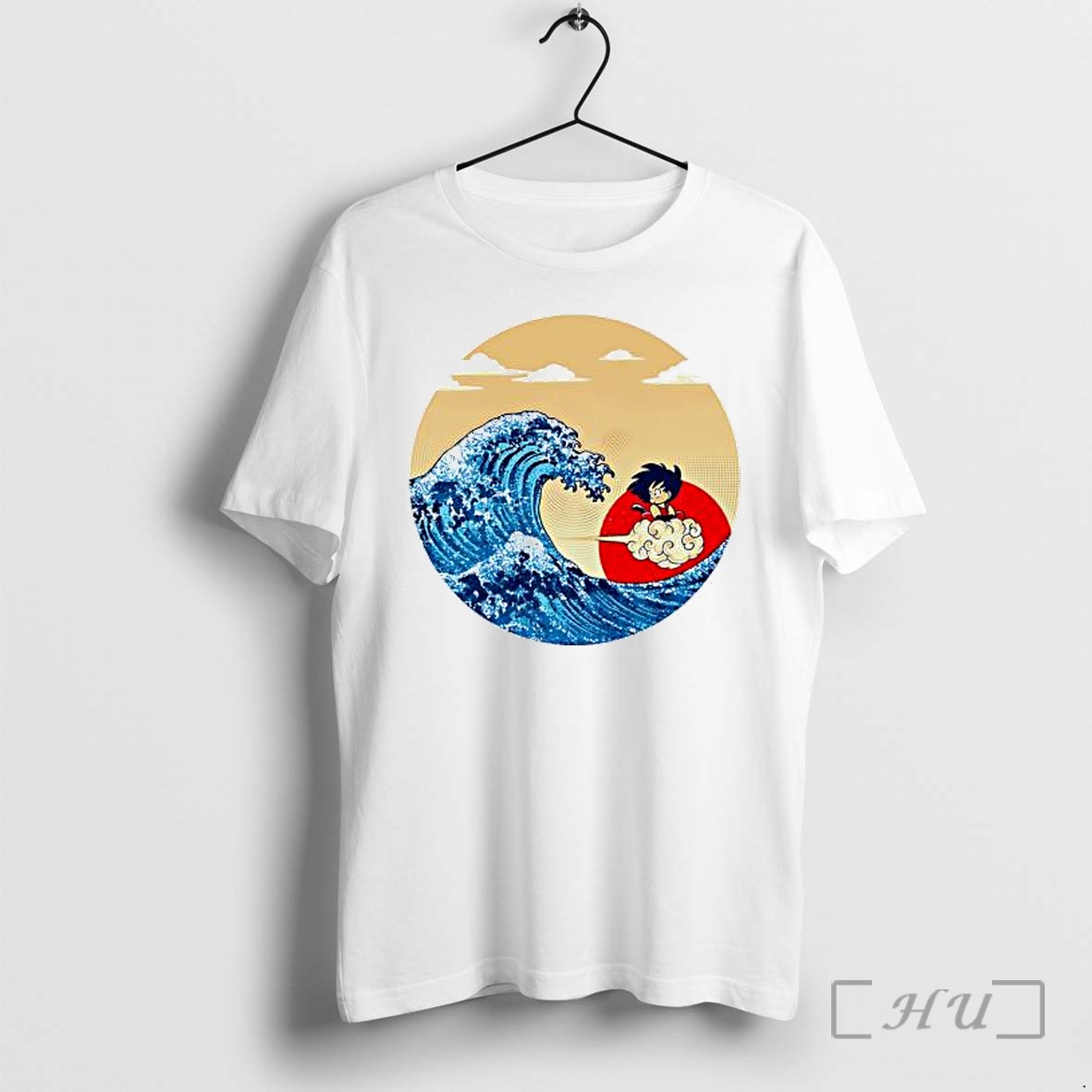 Officials Son Goku Flying Nimbus Dragon Ball The Great Wave Off Kanagawa Ukiyo E Premium T Shirts Sweater Hoodie
