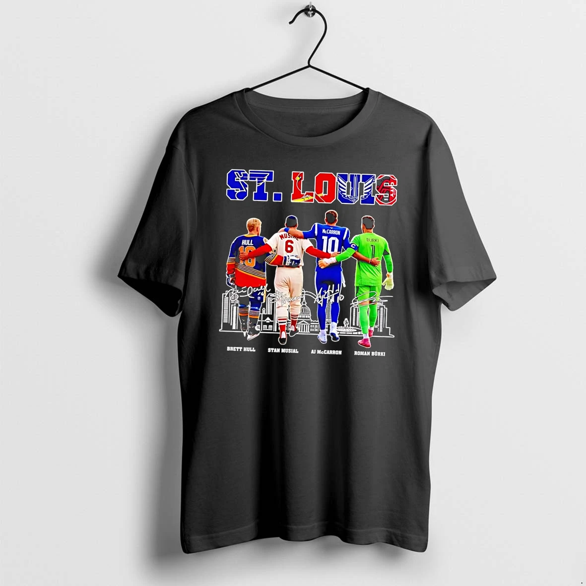Officials St Louis Sports Team Logos And Players Black Premium T Shirt Sweatshirt Hoodie