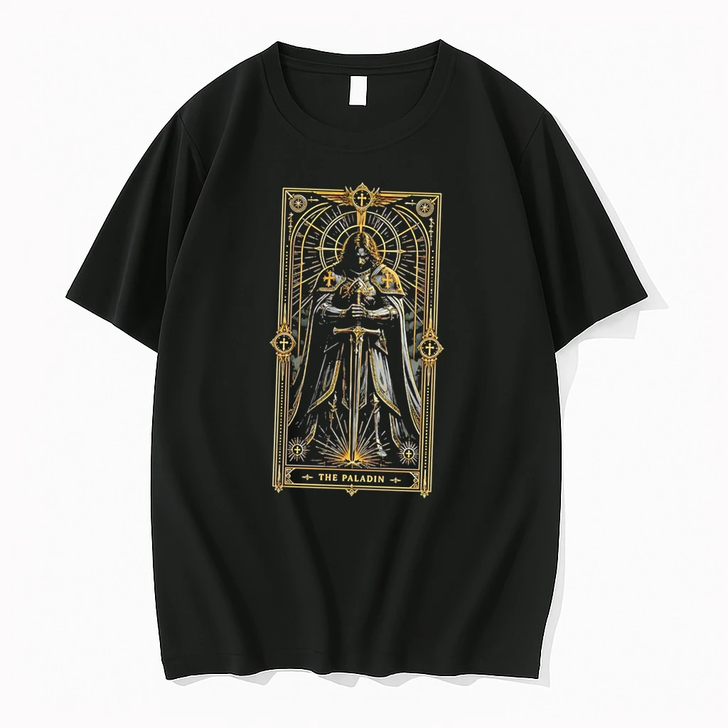 Officials The Paladin Fantasy Knight Tarot Card Dungeons And Dragons Tee Premium T Shirt Sweatshirt Hoodie