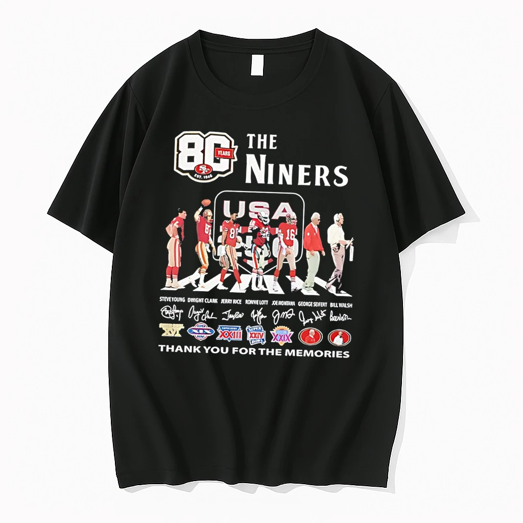 Officials The San Francisco 49ers 80th Anniversary Abbey Road Thank You For The Memories Tee Premium T Shirt Sweatshirt Hoodie