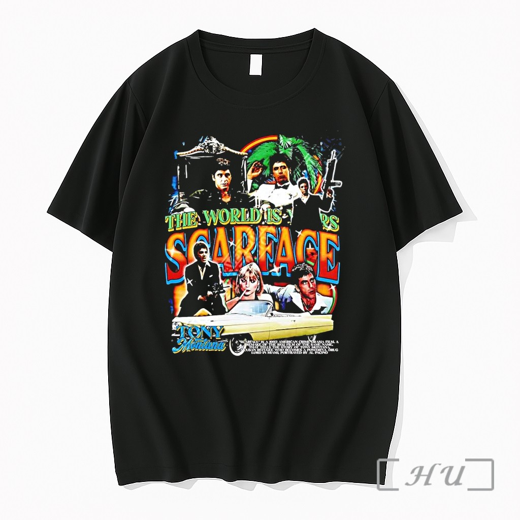 Officials Tony Montana Scarface The World Is Yours Vintage Premium T Shirts Sweater Hoodie