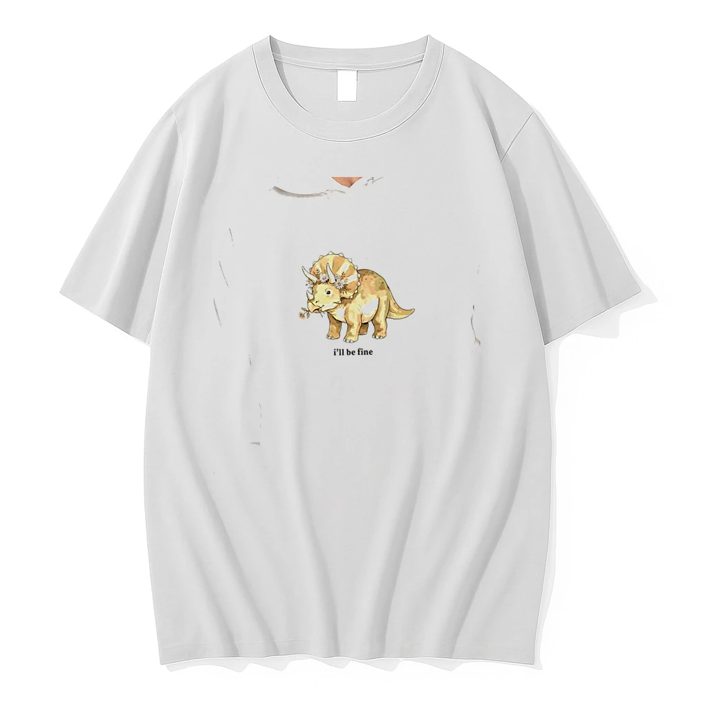Officials Triceratops Dinosaur With Daisy Flower Crown Ill Be Fine For Toddler Kids Premium T Shirt Sweatshirt Hoodie
