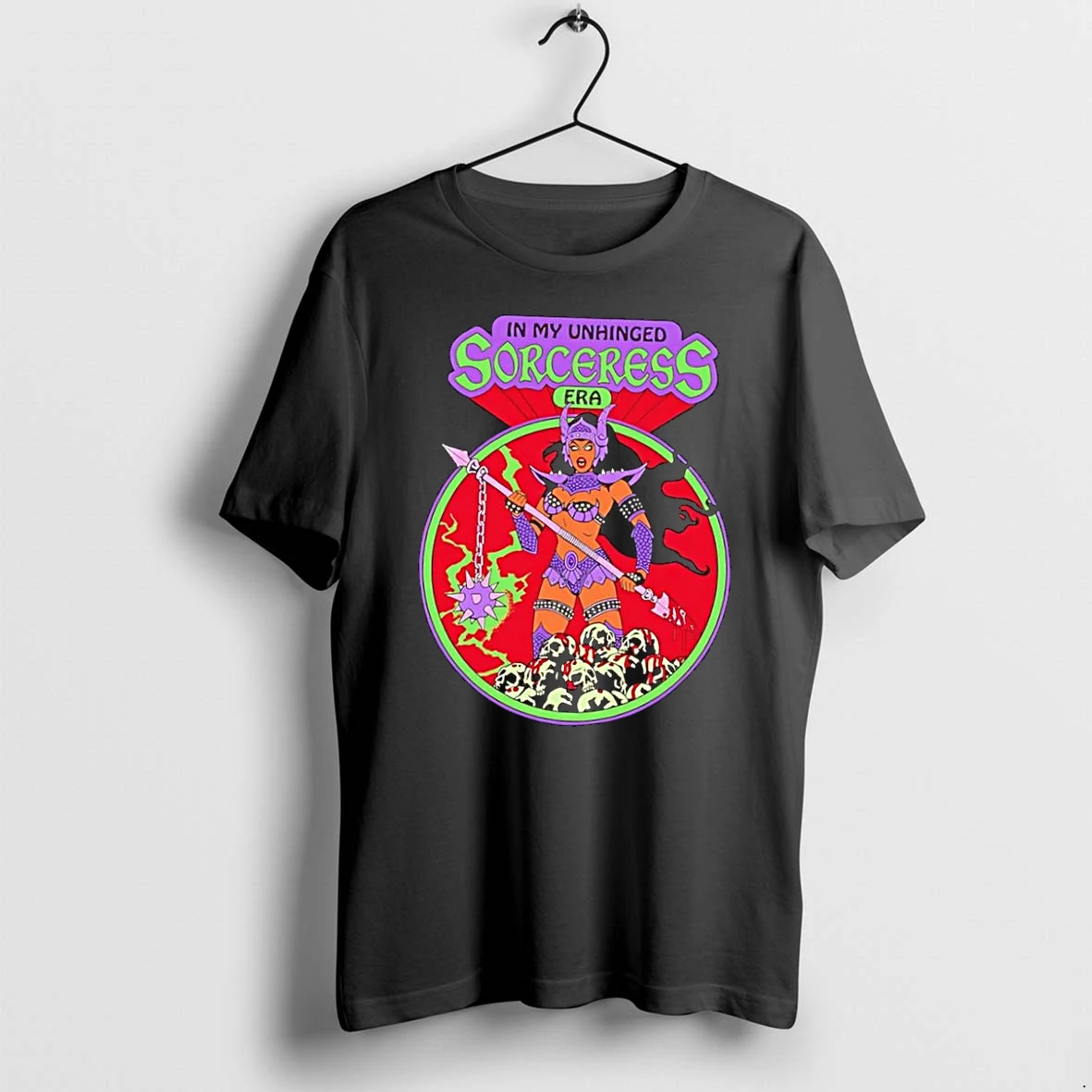 Officials Unhinged Sorceress Era Fantasy Warrior Witch Skulls Trending Black Premium T Shirt Sweatshirt Hoodie