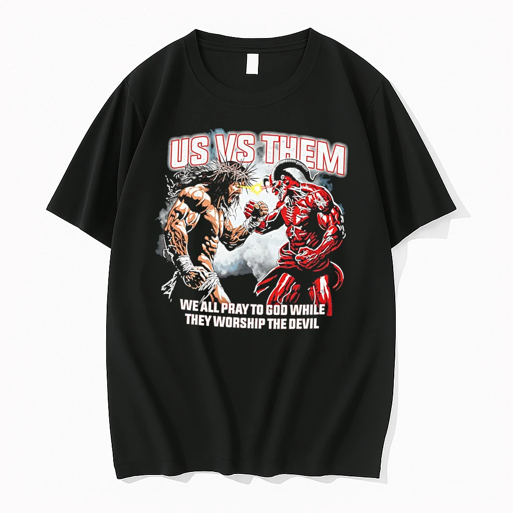 Officials Us Vs Them We All Pray To God While They Worship The Devil Tee Premium T Shirt Sweatshirt Hoodie