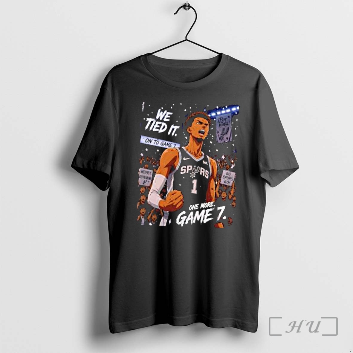 Officials Victor Wembanyama San Antonio Spurs Game 7 Nba We Tied It On To Game 7 Por Vida Premium T Shirts Sweater Hoodie