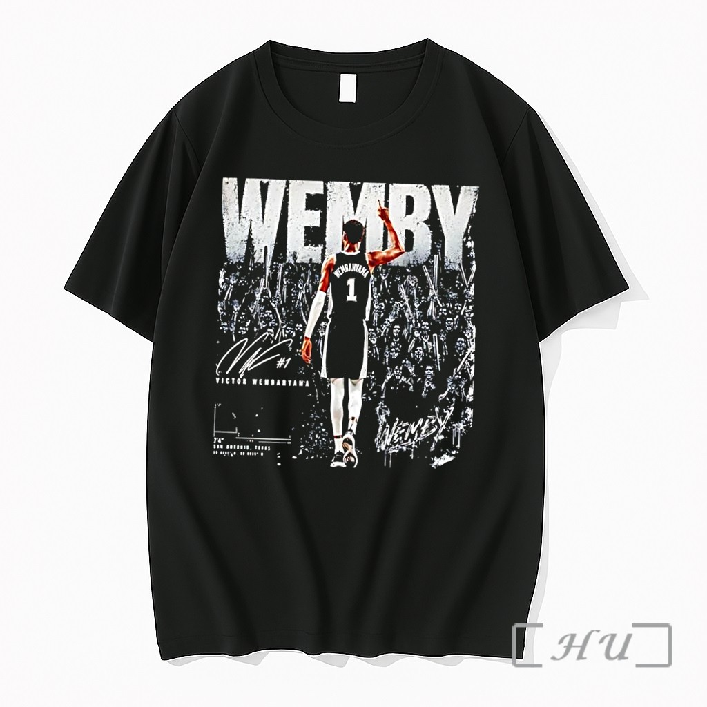 Officials Victor Wembanyama San Antonio Spurs Nba Wemby Wembanyama 1 1 Victor Wembanyama 74 San Antonio Black Premium T Shirts Sweater Hoodie