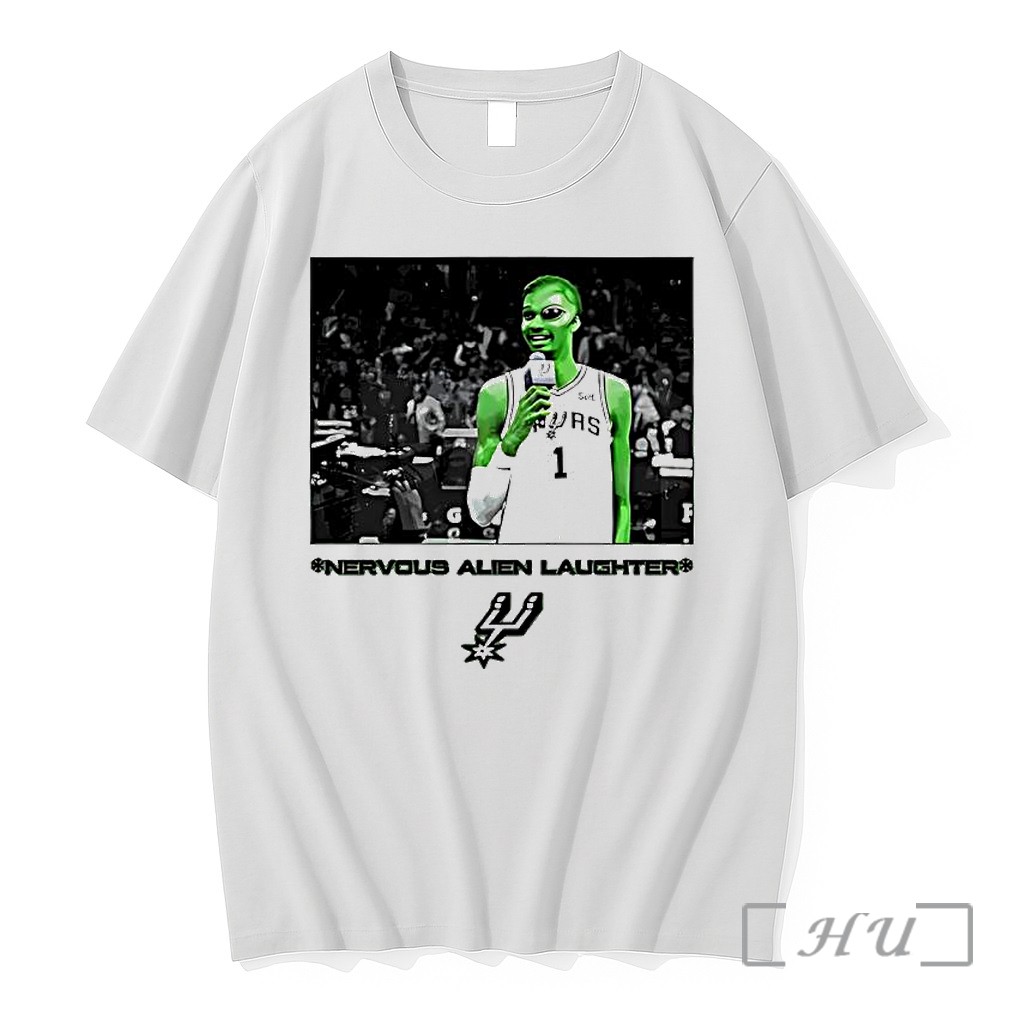Officials Victor Wembanyama San Antonio Spurs Nba Nervous Alien Laughter Premium T Shirts Sweater Hoodie